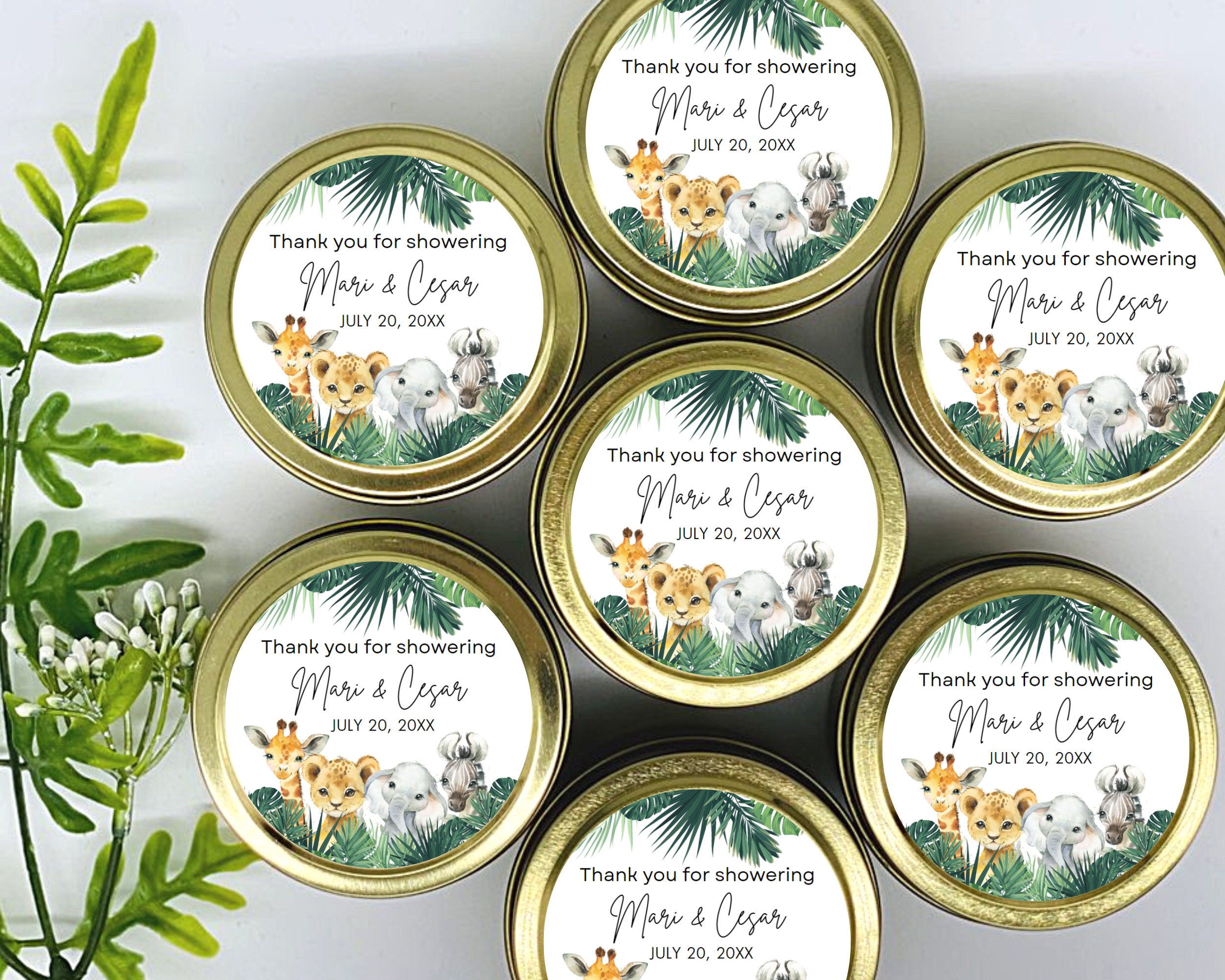 Mini jungle animal cheap baby shower candles