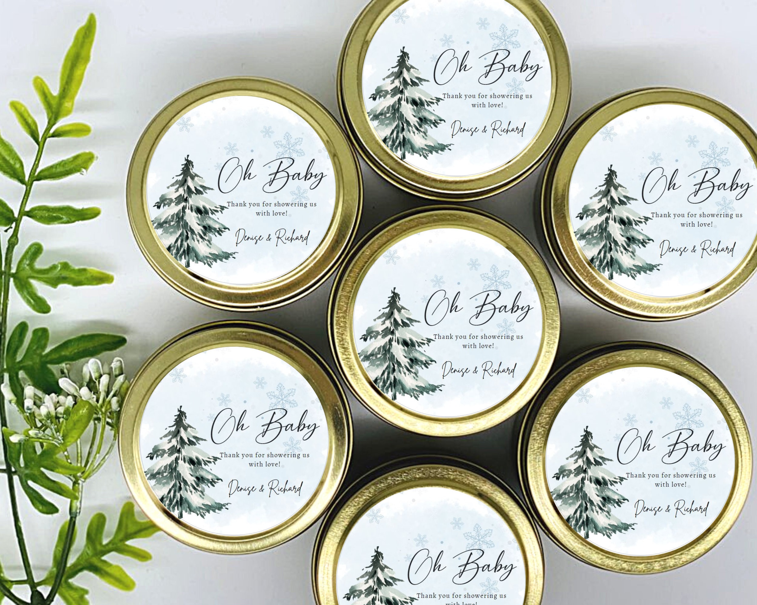 Winter Baby Shower Candle Favors: Personalized Soy Wax Candles - Etsy