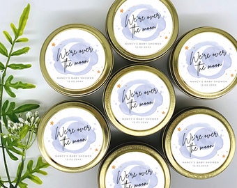 Over The Moon Candles - Over The Moon Shower Favor - Pink or Blue - Gender Neutral Baby Shower Favors - Baby Shower Favor - Set of 12