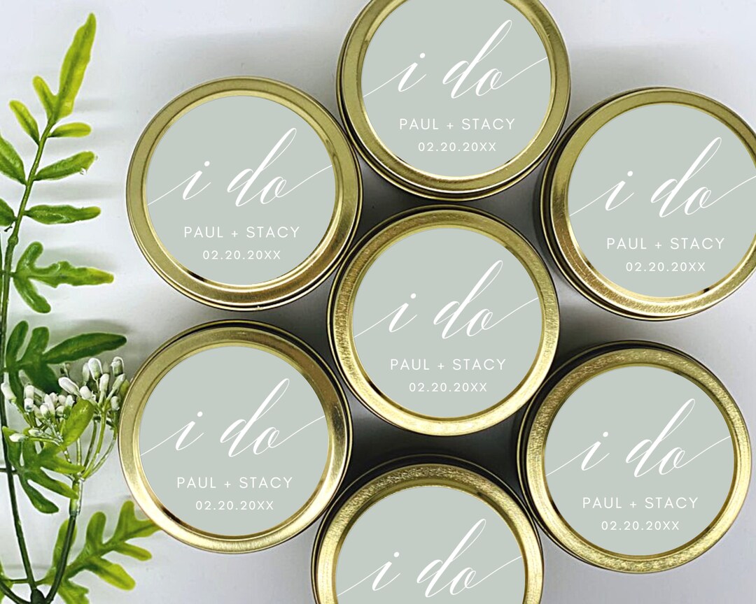 Personalized Wedding Favor Candles: Soy Wax Bridal Shower Favors - Set ...