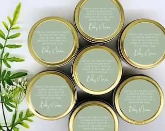 Prayer Candle Favors - Prayer Candle - Custom Baby Shower Gift for Guests - Baby Shower Favors - Girl Prayer Candles - Set of 12