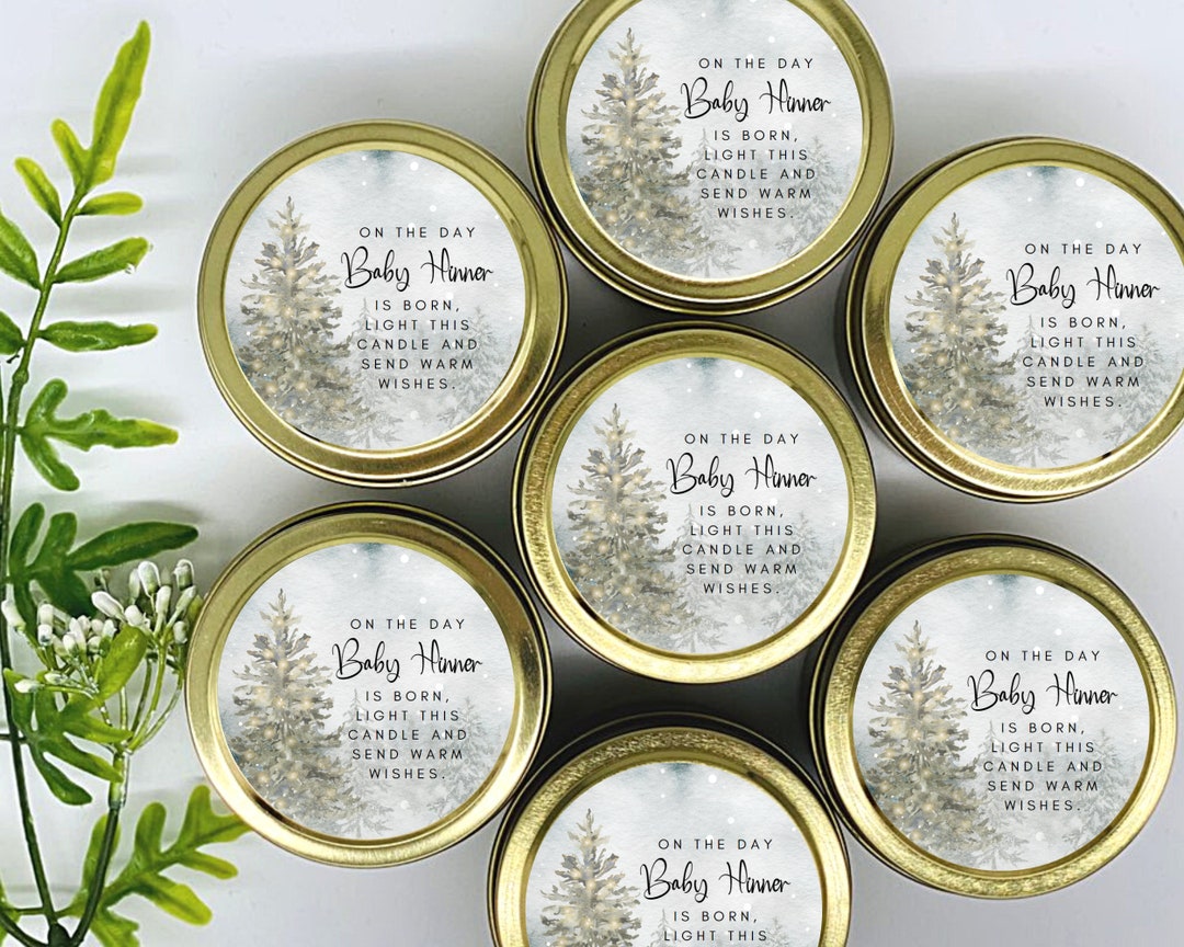 Winter Tree Soy Candle Favors - Custom Baby Shower Gifts, Set of 12 - Etsy