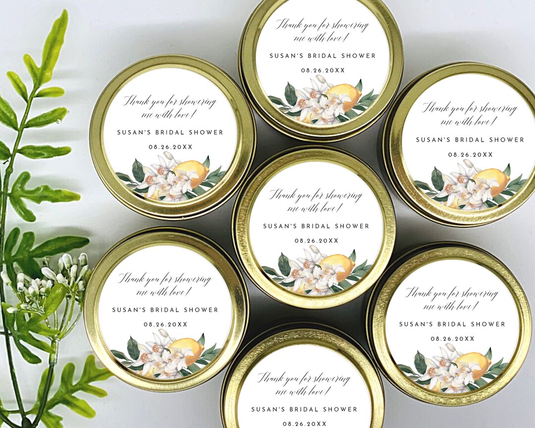 Lemon Greenery Soy Wax Candles: Bridal Shower Favors - Set of 12 - Etsy
