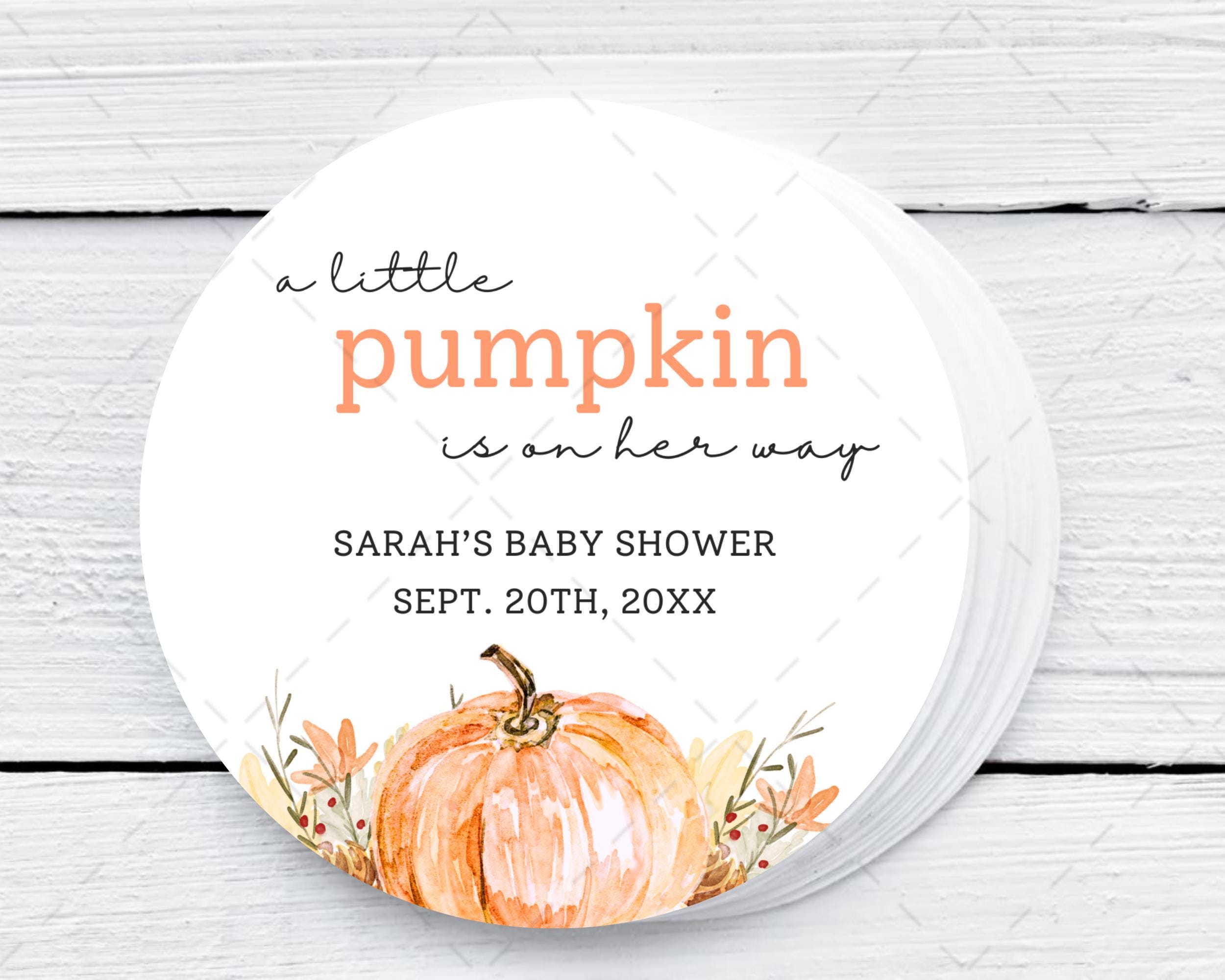 Personalized Pumpkin Baby Shower Favors: Soy Candle Set of 12 - Etsy