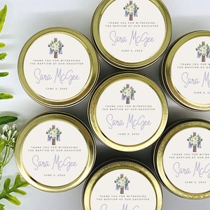Baptism Candle Favors - Cross Baptism Candle Favors - Baptism Candle Favors - Christening Favors for Girls - Christening Gifts - Set of 12