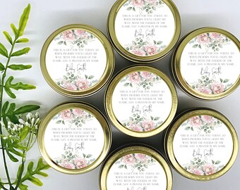 Prayer Candle Favors - Prayer Candle - Custom Baby Shower Gift for Guests - Baby Shower Favors - Girl Prayer Candles - Set of 12
