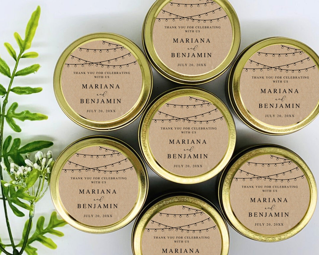 Personalized Wedding Favor Candles: Soy Wax Bridal Shower Favors - Set ...