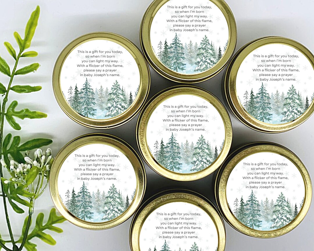 Personalized Winter Baby Shower Soy Candle Favors - Set of 12 - Etsy