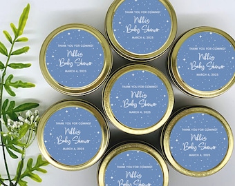 Little Star Baby Shower - Moon and Stars Boy - Twinkle Twinkle Little Star Baby Shower - Baby Boy Shower - Baby Shower Candles - Set of 12