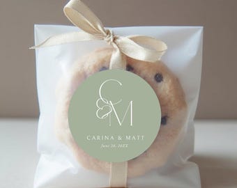Custom Wedding Favor Stickers: Personalized Candy & Cookie Bag Labels