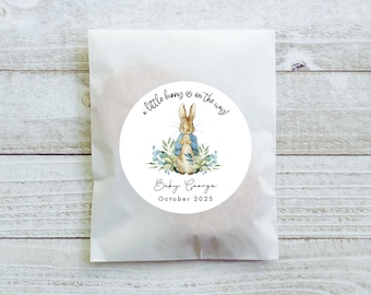 Blue Peter Rabbit Stickers for Favors - Candy Favor Bags + Cookie Bag Stickers - Custom Stickers - Baby Shower Stickers  - Birthday Sticker