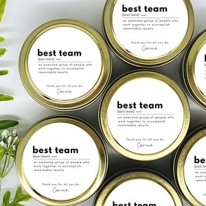 Best Team Candle - Corporate Christmas Gift - Team Appreciation Candle Gift - Appreciation Week Gift - Employee Thank You Gift - Set of 12