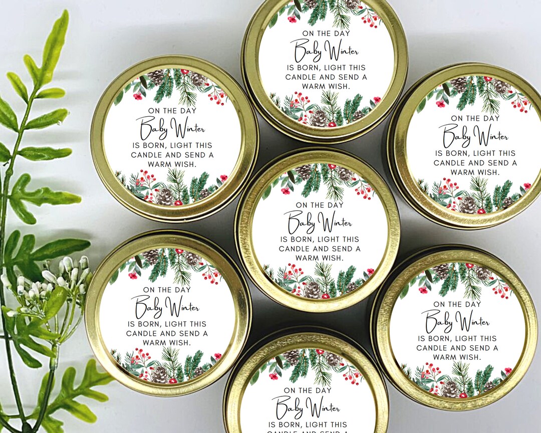 Christmas Prayer Candle Favors Winter Baby Shower Winter Candle Favors