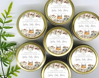 Floral Boho Woodland Baby Shower - Baby Shower Candles - Woodland Shower Favor - Baby Shower Favors - Personalized Candle Favors - Set of 12