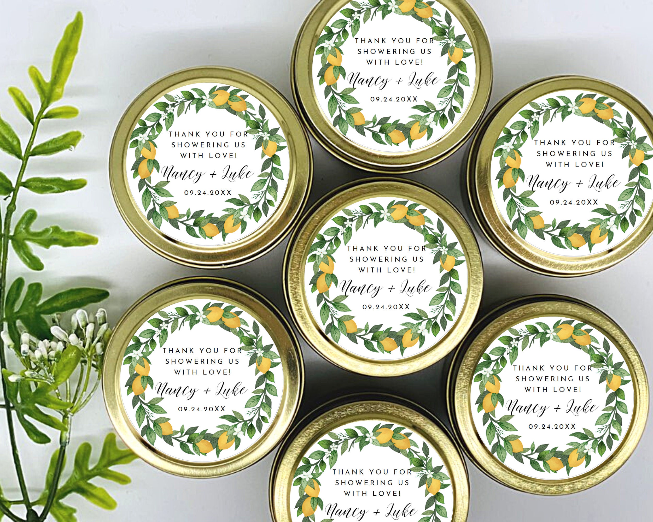 Lemon Greenery Soy Wax Candles