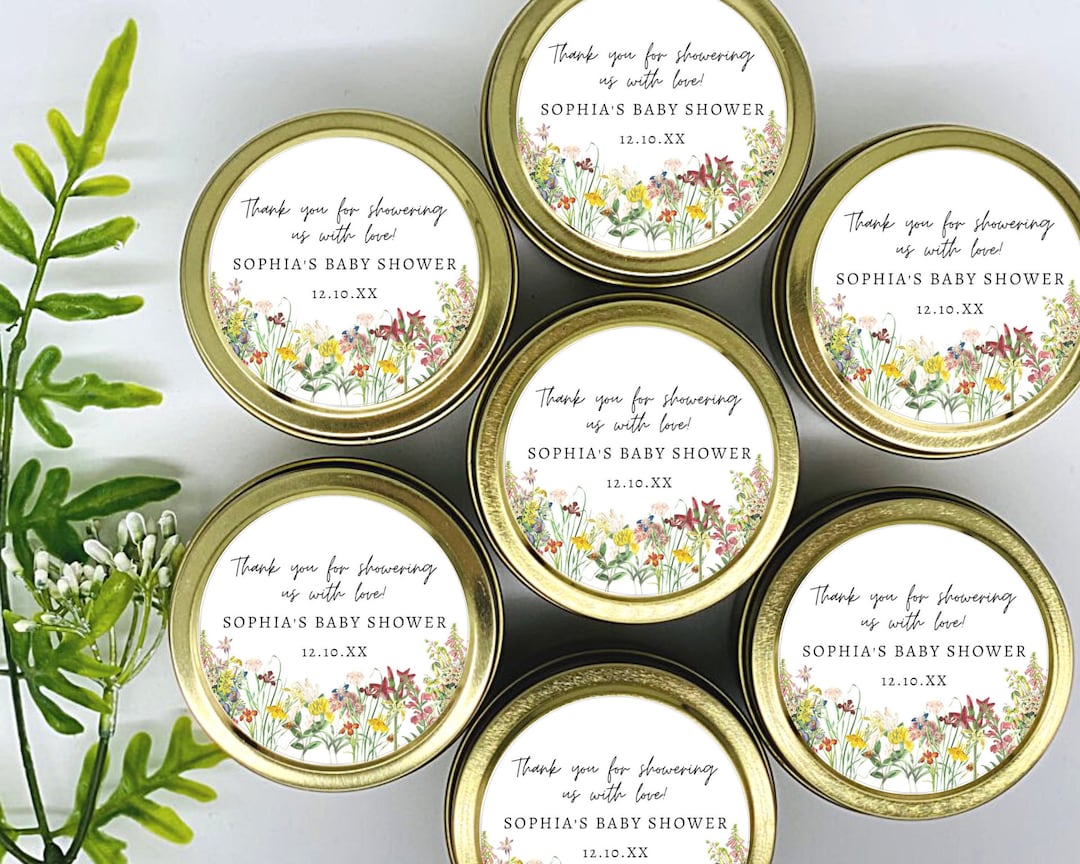Wildflower Baby Shower Favors: Soy Wax Candles, Set of 12 - Etsy