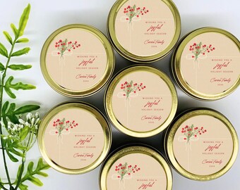 Personalized Christmas Soy Candle Set - Corporate Holiday Gifts, 4oz