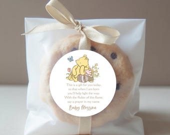 Classic Pooh Baby Shower Stickers: Personalized Party Favors