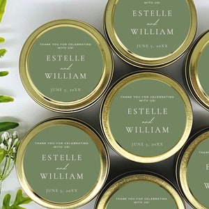 Personalized Soy Wax Wedding Favors, Set of 12 Bridal Shower Candles - Etsy