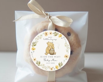 Winnie the Pooh Baby Shower Stickers: Custom Favor Bag Labels