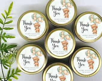 Teddy Bear Soy Candle Favors: Baby Shower Set of 12