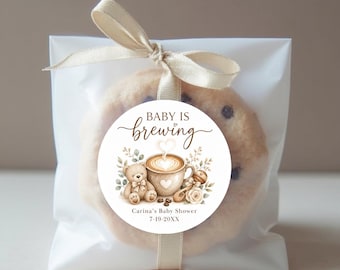 Baby Is Brewing Baby Shower Stickers