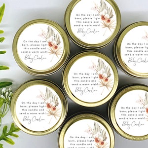 Boho Baby Shower Candles: Personalized Soy Wax Favors - Set of 12 - Etsy