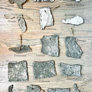 Handmade Concrete Texas Ornament: State Pride Decor