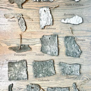 Handmade Concrete State Ornament: Idaho, Neutral Home Decor