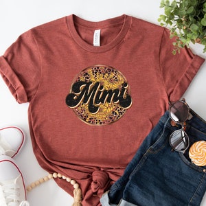 Leopard Flower Mimi Shirt, Mimi Shirt, Grandma Shirt, Mimi Gift, Grandma Gift, Mother&#39;s Day Gift, Gift For Grandmother, Cute Mimi Tee