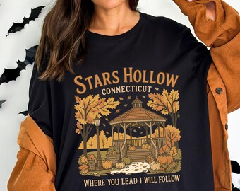 Stars Halow T-Shirt,Retro Autmn T-Shirt,Pumpkin T-Shirt,Autmn Festival T-Shirt,Cozy Autmn T-Shirt,Gift for Halloween,Bookish T-Shirt