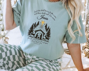 Christmas Jesus Shirt, Nativity Shirt, Jesus Christ Shirt, Christian Christmas Shirt, Christian Christmas Gift,  Bible Verse Christmas Shirt