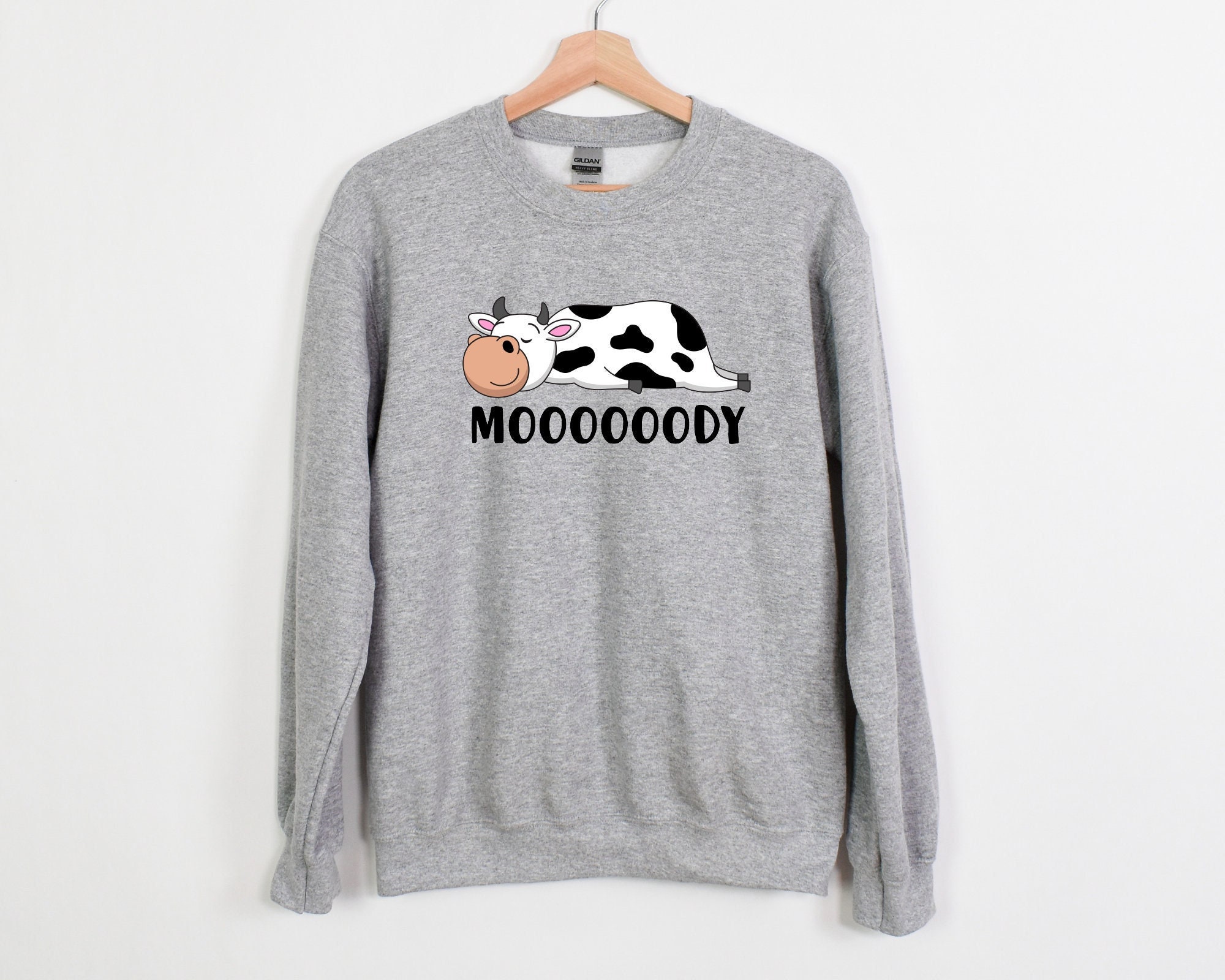Cow moody sweatshirt sale
