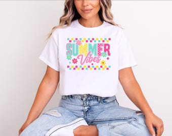 Summer Vibes Shirt, Trendy Summer Shirt, Retro Summer Shirt, Summer Vacation Shirt, Beach Vibes, Summer Shirt For Women, Cute Summer Tee