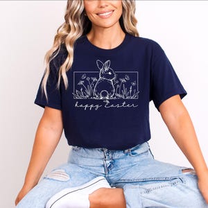 Cute Happy Easter Shirt, Easter Bunny Shirt, Easter Shirt, Easter Rabbit Shirt, Easter Gift For Her, Bunny Lover Shirt, Womens Easter Shirt
