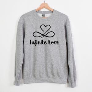 Infinite Love Sweatshirt, Valentine Heart Hoodie, Valentine&#39;s Infinity Love Sweatshirt, Valentine Day Gift, Cute Valentine Shirt
