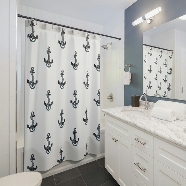 Anchor Shower Curtain Etsy
