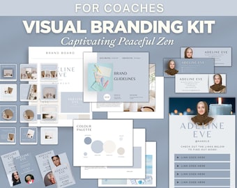 Visual Branding Kit for Coaches | Captivating, Peaceful, Zen | Business Visual Branding Editable Templates | Edit in Canva | Brand Package
