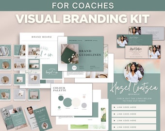 Visual Branding Kit for Coaches | Organic, Calming, Nurturing | Business Visual Branding Editable Templates | Edit in Canva | Brand Package