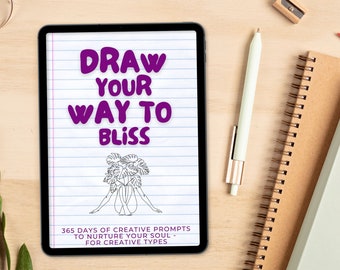 Disegna la tua strada verso la felicità: diario creativo quotidiano / diario creativo digitale / Goodnotes o Notability / Mindfulness attraverso l'arte