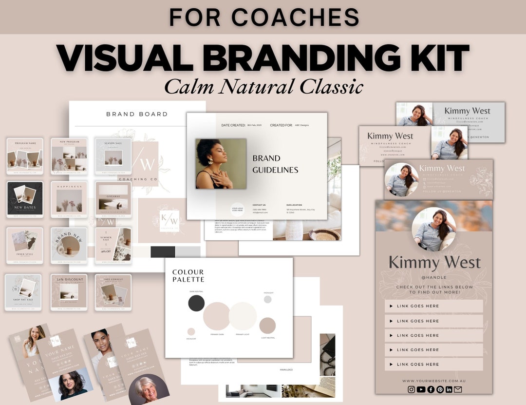 Coach Visual Channel Visual Branding Kit for Coaches | Calm, Natural, Classic | Business ...