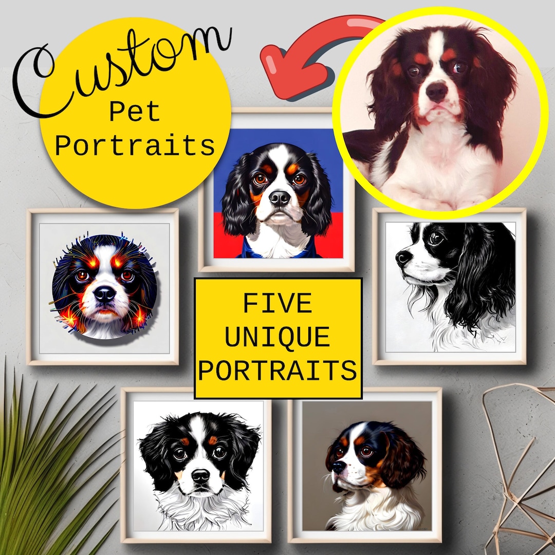 Custom Pet Portraits From Photos | Dog/cat Portrait | Digital Download ...