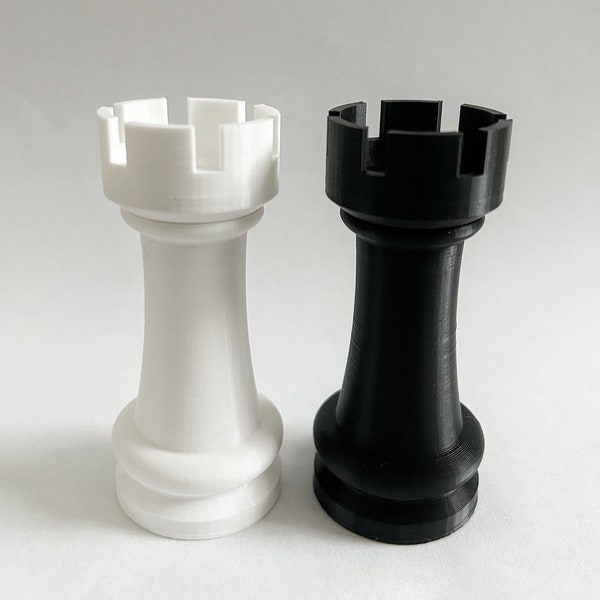 Chess Rook Salt & Pepper Shaker - Black and White
