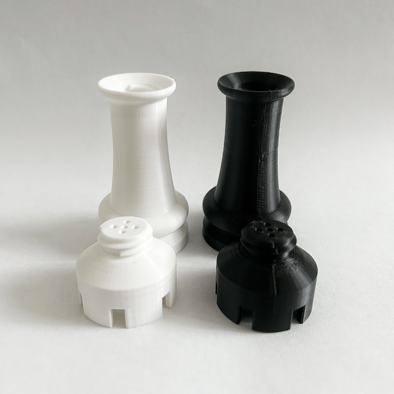 Chess Rook Salt & Pepper Shaker Black and White Etsy