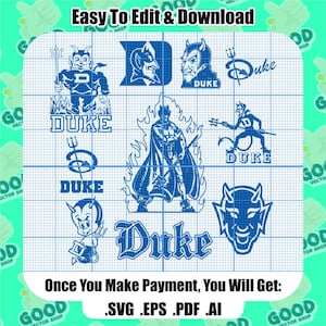 Duke Blue Devils Svg Png Designs, Duke Blue Devils Svg Png, Svg For Shirts, Vector Files, Duke Silhouette, Digital Download, Cricut