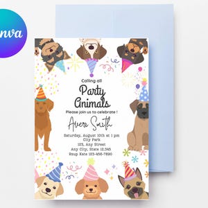 Quirky Dog Birthday Pawty Invitation| Puppy Party Invitation | Editable invitation| instant DOWNLOAD