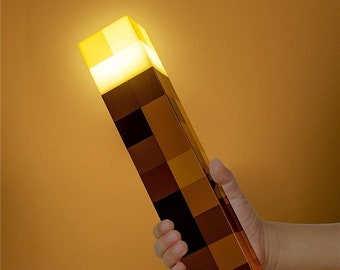 Minecraft Torch Light Gift For Gamer Gift For Minecraft Fan Minecraft Light Minecraft Accessoires Gaming Gift Minecraft gift