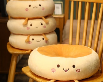 Cute Chair Cushion Thickened Warm Round Pad For Student and Office Seats Cute birthday gift Kawaii decoration for home Kawaii Bread Plush