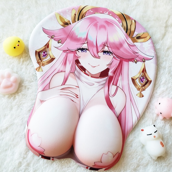 Custom Oppai Mousepad With Wrist Support Silicone Mouse Pad