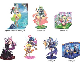 Hololive Vtuber Suisei Ceres Fauna Ironmouse Panty and Stocking Acrylic Standee Figure Collection